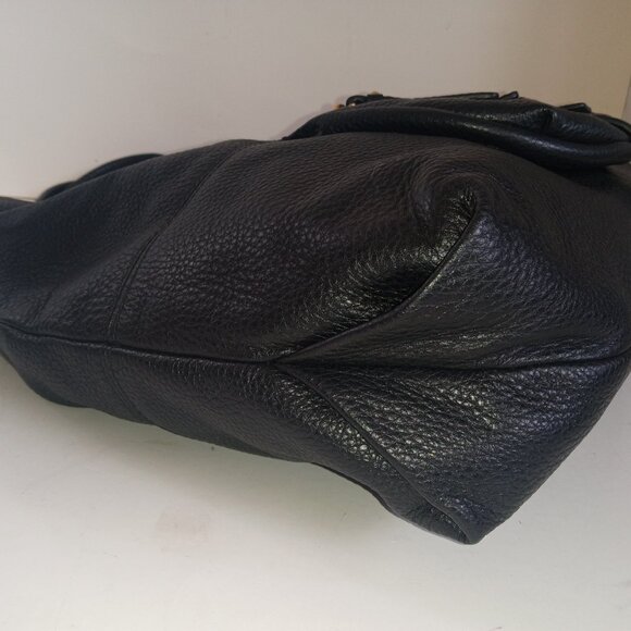 MICHAEL KORS "Austin" Black Pebbled Leather Hobo Shoulder Bag - Picture 10 of 16